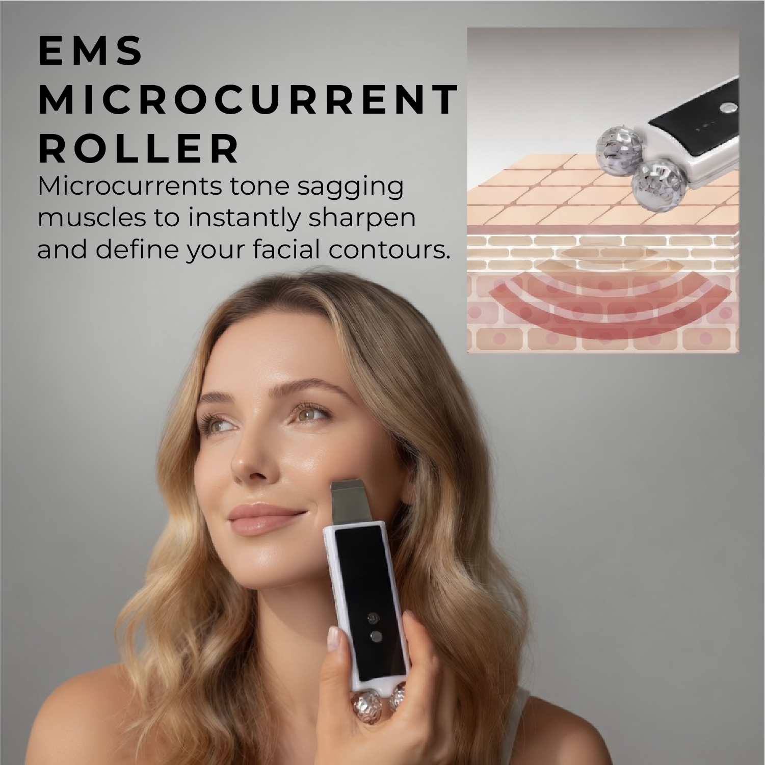 Ultrasonic Facial Scrubber with EMS & LED